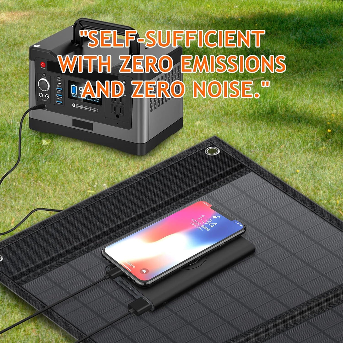 75W Foldable Solar Panel Kit with 18V DC and 2 USB Port L660