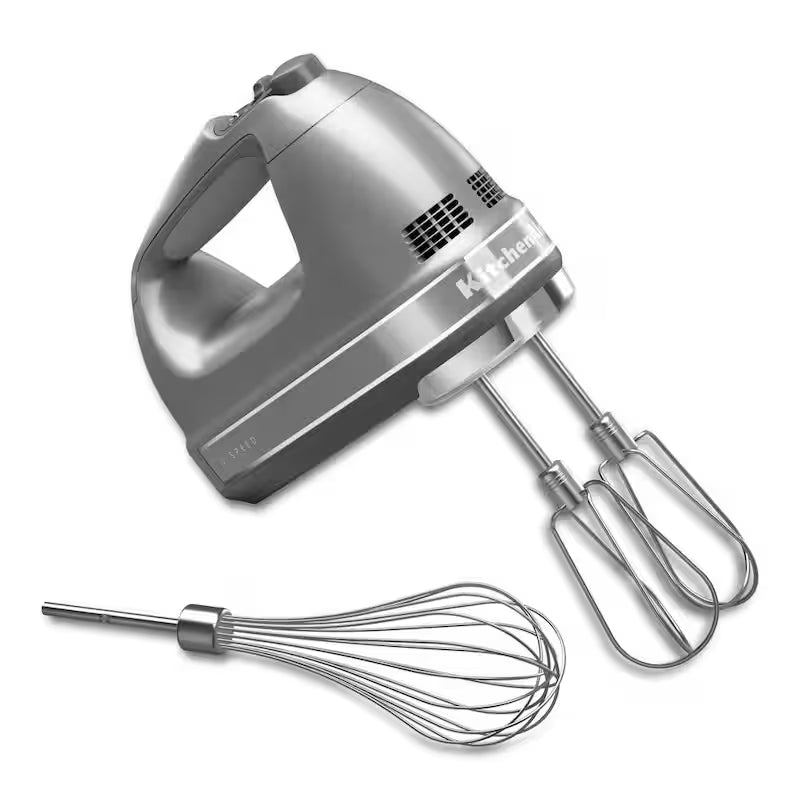 Contour Silver Hand Mixer with Beater and Whisk Attachments F414