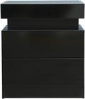 White 2 Drawer LED Nightstand B124440
