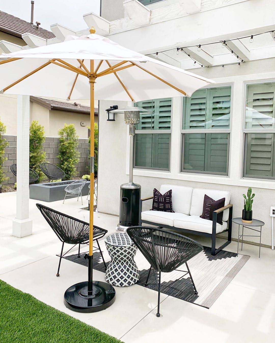 7.5 ft. Dark Wood Cafe Velum Sunbrella Umbrella M90217