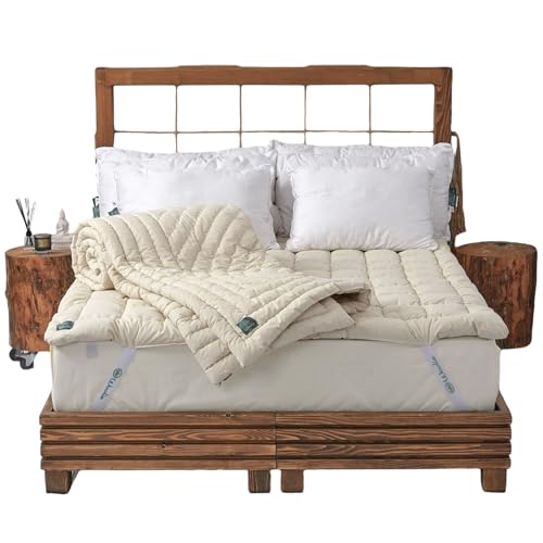 Organic Merino Wool Pillow Top Mattress Topper - 2", Queen N112480