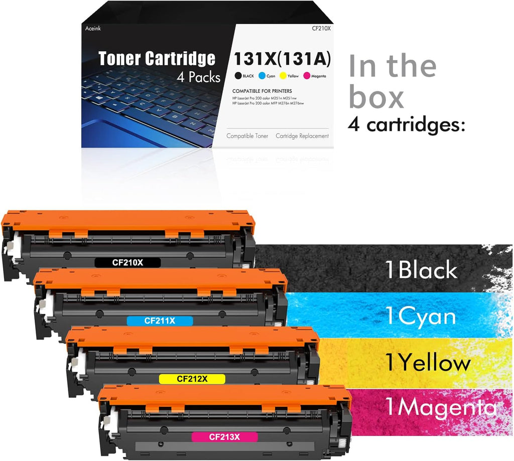 Black Cyan Yellow Magenta Toner Cartridge 4-Pack I67615