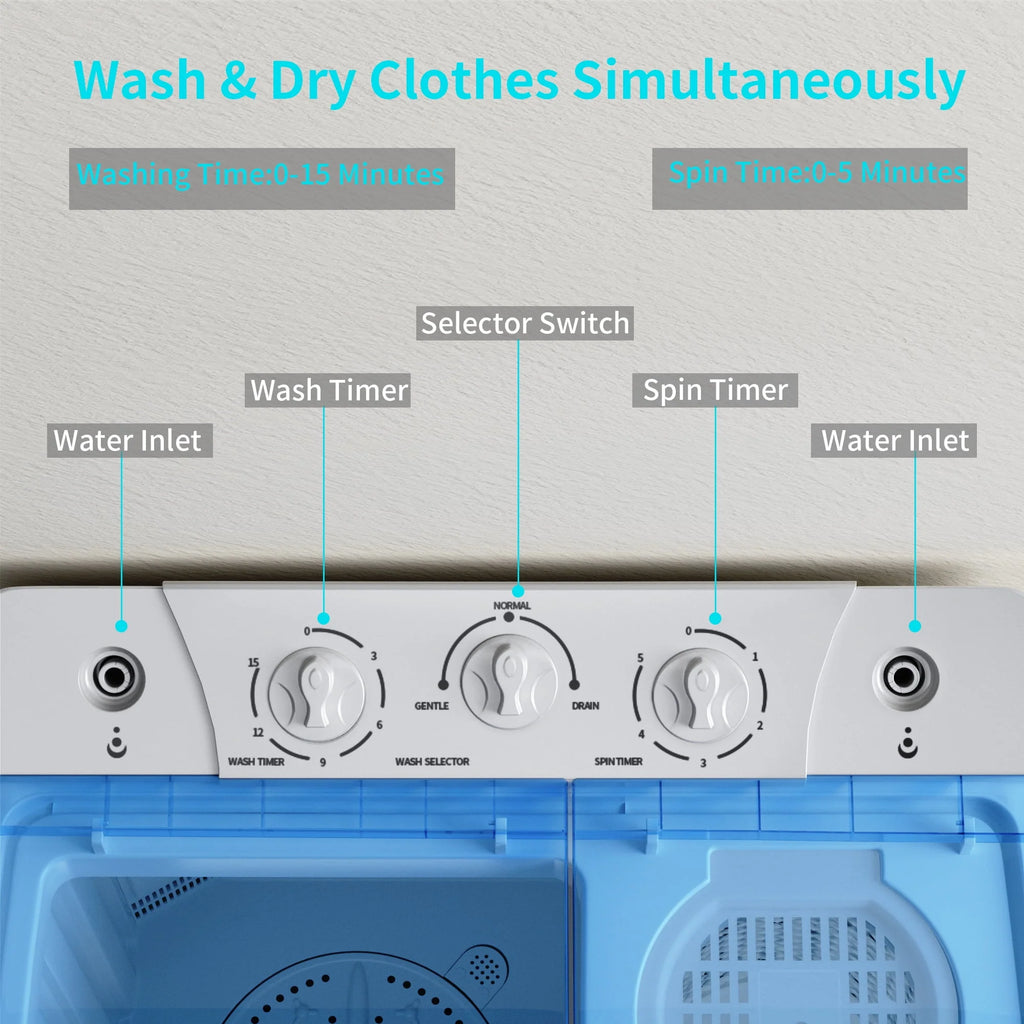 2.33 cu.ft. Twin Tub Portable Washer & Dryer Combo G1604