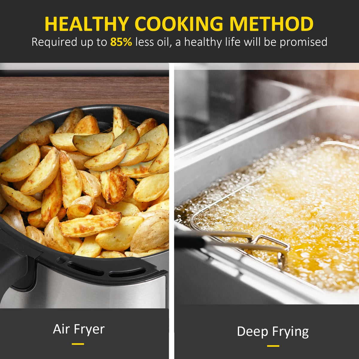Black 6.9 Quart Air Fryer with Nonstick Basket X443