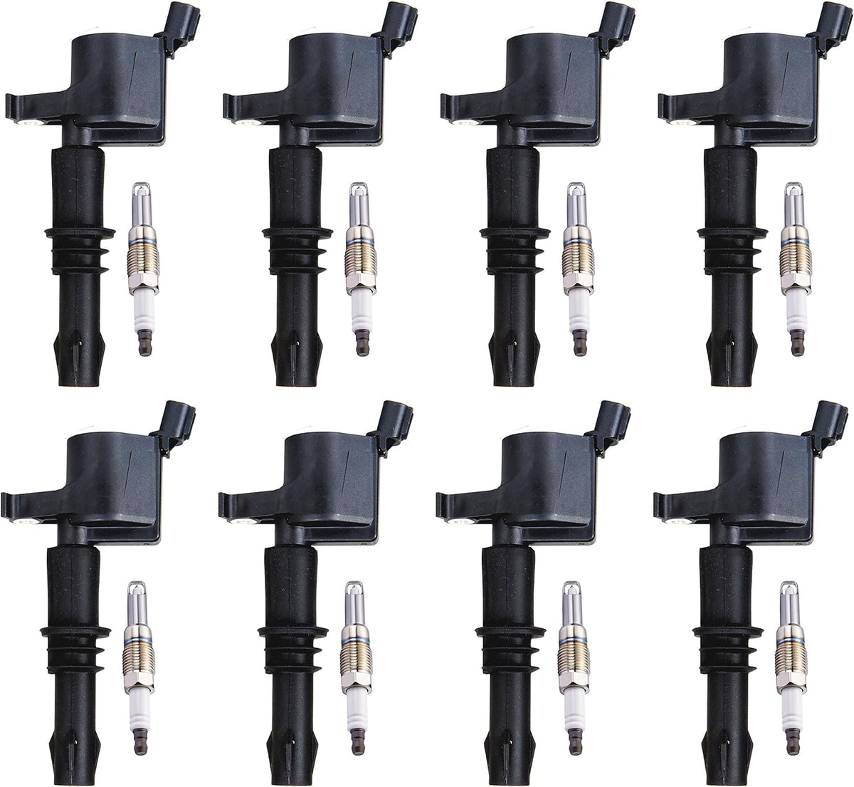 Set of 8 Platinum Spark Plug and 8 Ignition Coil Pack Compatible with Ford 5.4L 4.6L Q5736