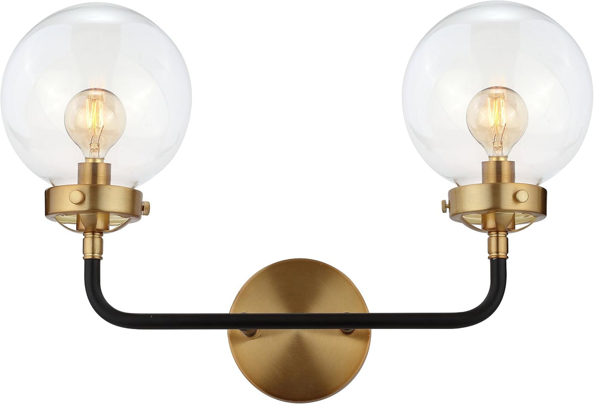 Brass Gold/Black 2-Light Sconce K26662