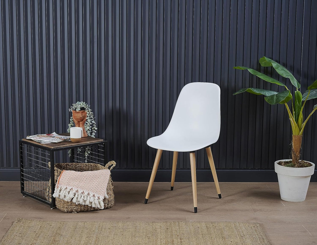 White Plastic Dining Side Chairs Set of 4 A22546
