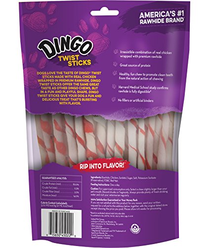 Twist Sticks 50 Count Rawhide For Dogs Made With Real Chicken F196291