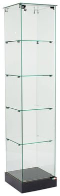 15x22 Glass Display Case with 4 Fixed-Height Shelves F804