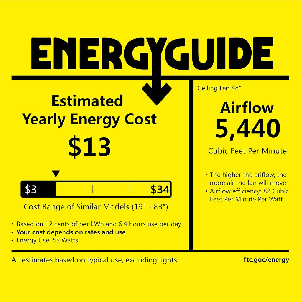 Black Reverse Ceiling Fan with Remote H340