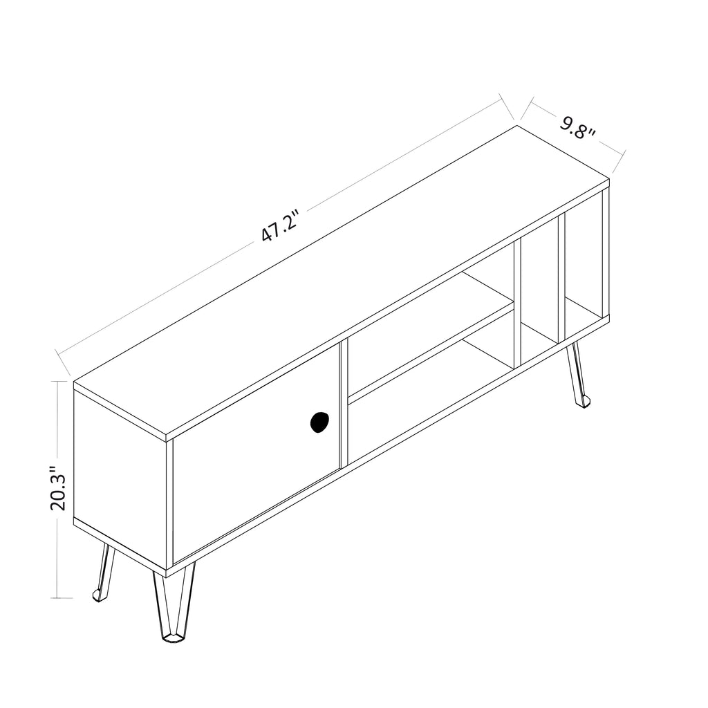 White Oak 2 Tier TV Stand with Doors T62001