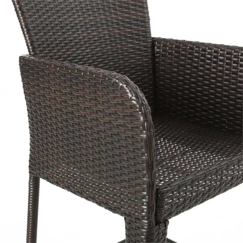 Multi Brown Wicker Barstool Set of 2 L982436