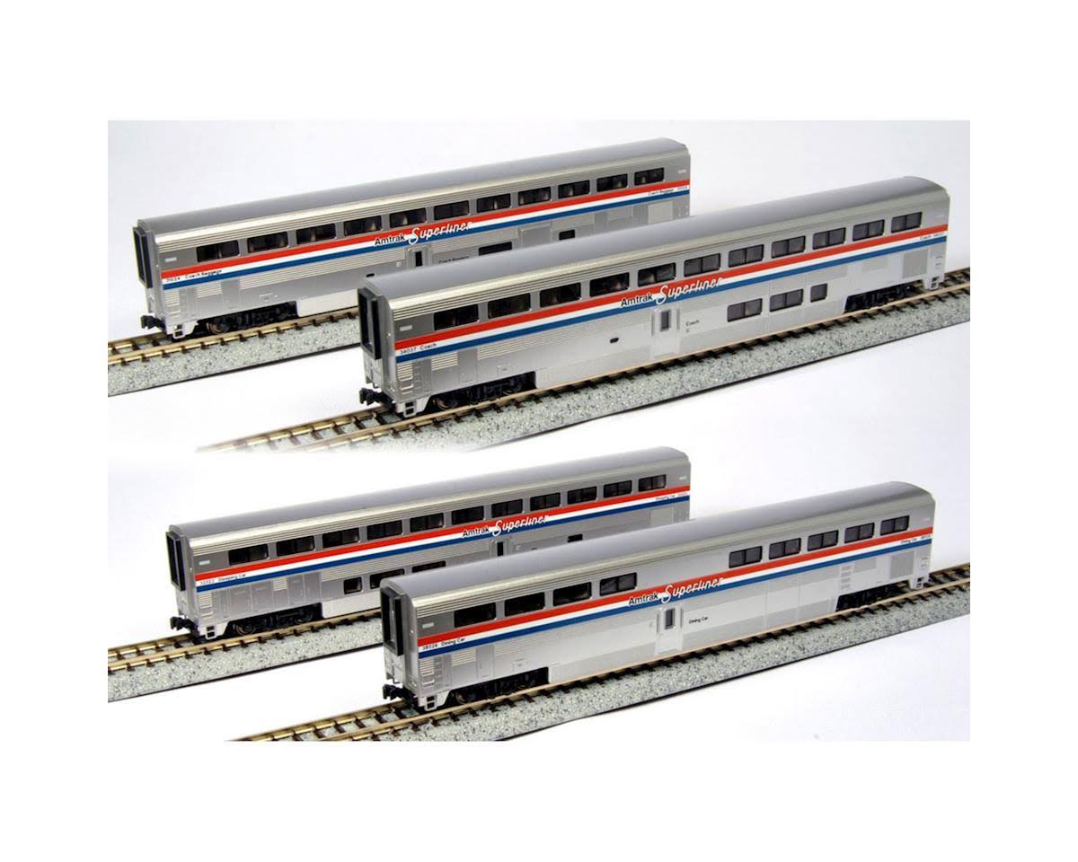 N Amtrak Phase III Superliner 4-Car Passenger Set B785