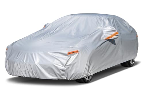 6 Layers Car Cover Waterproof All Weather with Zipper Cotton H773