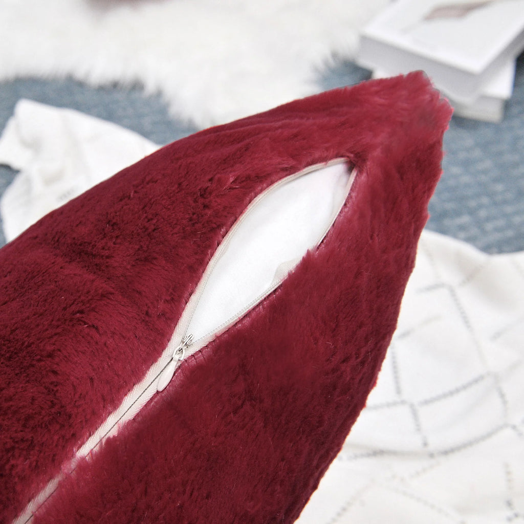 Faux Fur Throw Pillow Cover 4 Piece Set Z46412