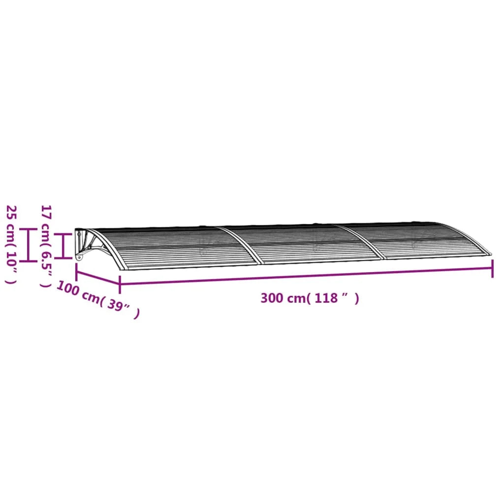 Black Polycarbonate Door Canopy O5690