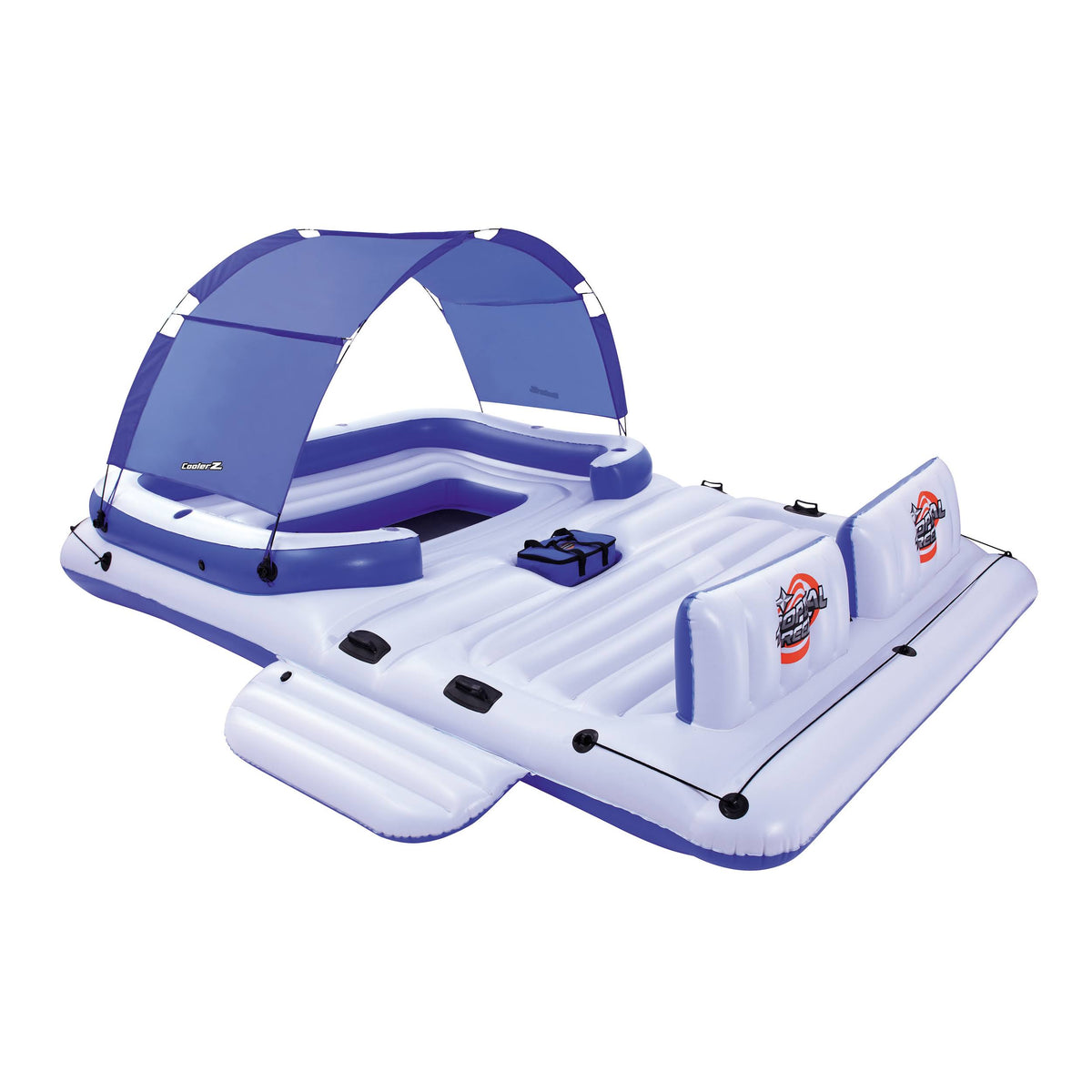 Blue 6-Person Floating Island Pool Lounge Raft I514