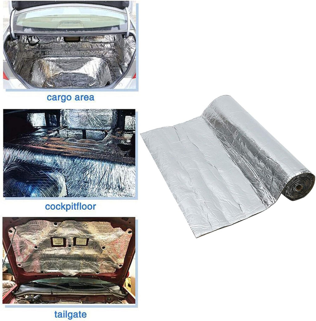 394mil 32.29sqft Car Heat Sound Deadener Insulation Mat Aluminum Fiber Pack of 2 O470002