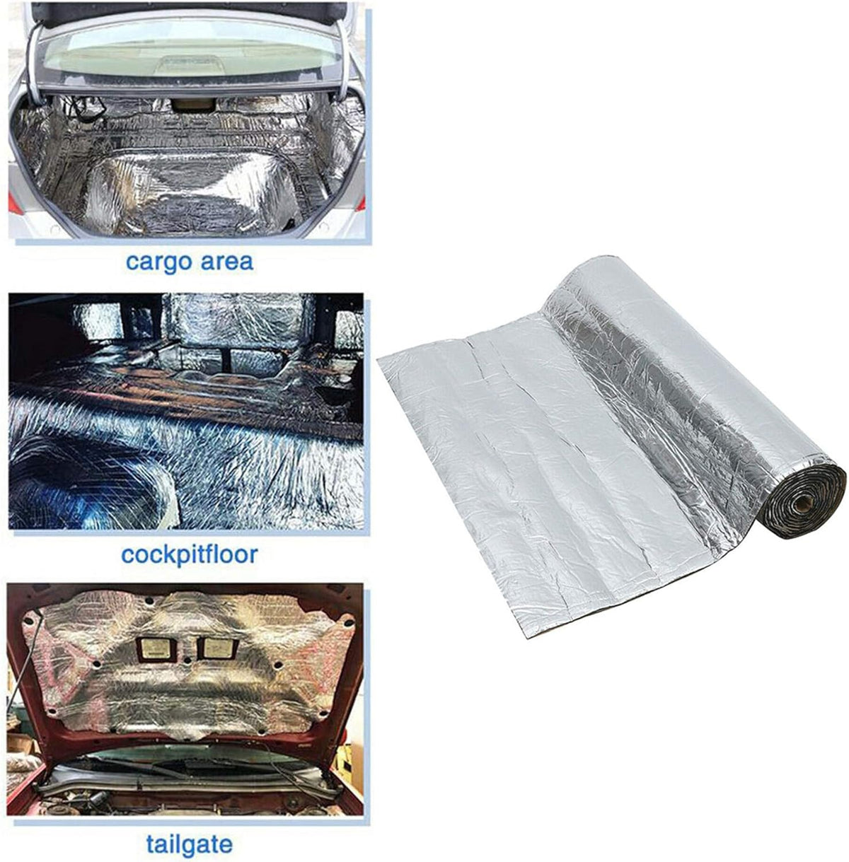 394mil 32.29sqft Car Heat Sound Deadener Insulation Mat Aluminum Fiber Pack of 2 O470002