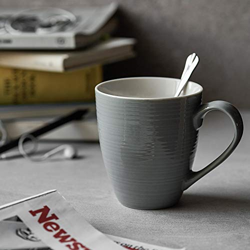 White Ceramic Coffee Mugs Set of 6, 17 Oz D6355