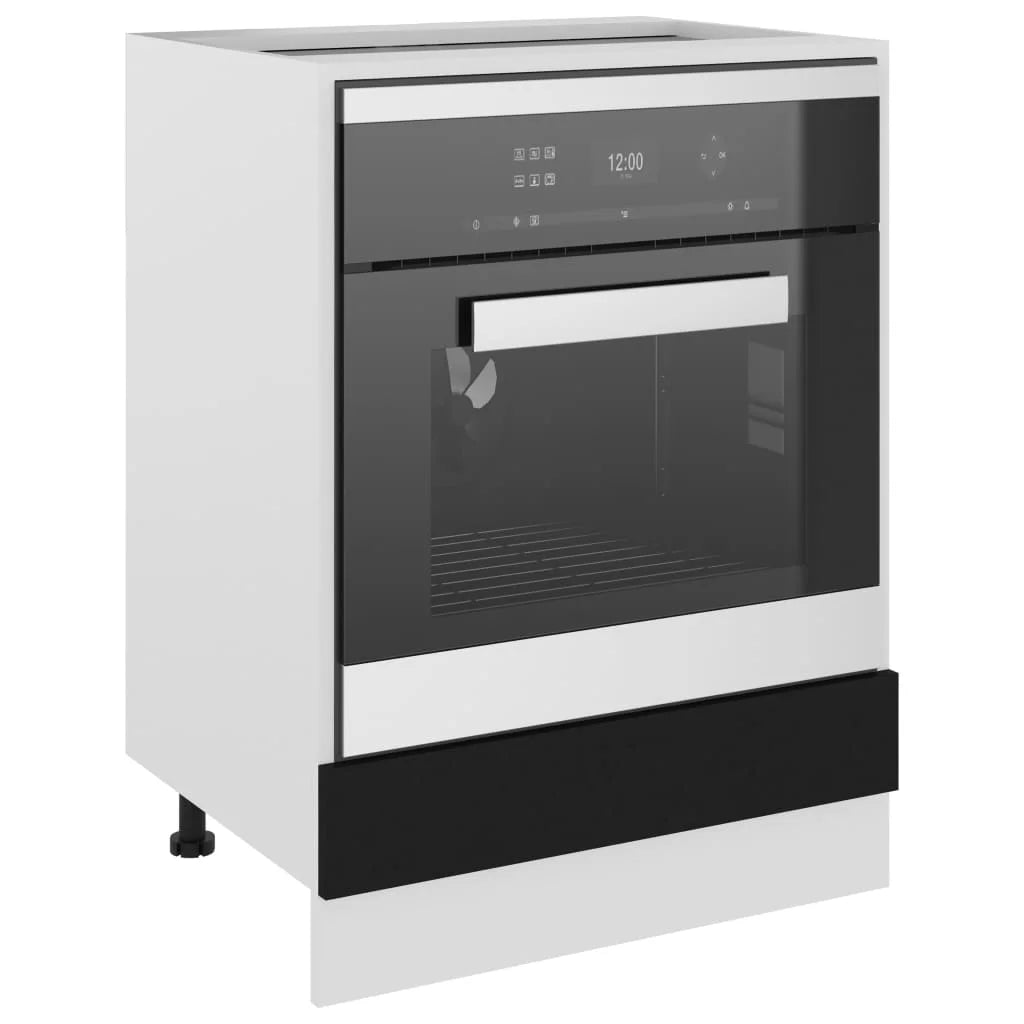 Black Engineered Wood Oven Cabinet E6591
