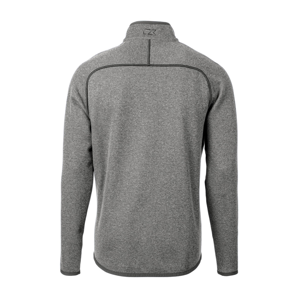 Men's Silver Full-Zip Sweater-Knit Jacket E538