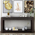Black Solid Wood Console Table Z10708