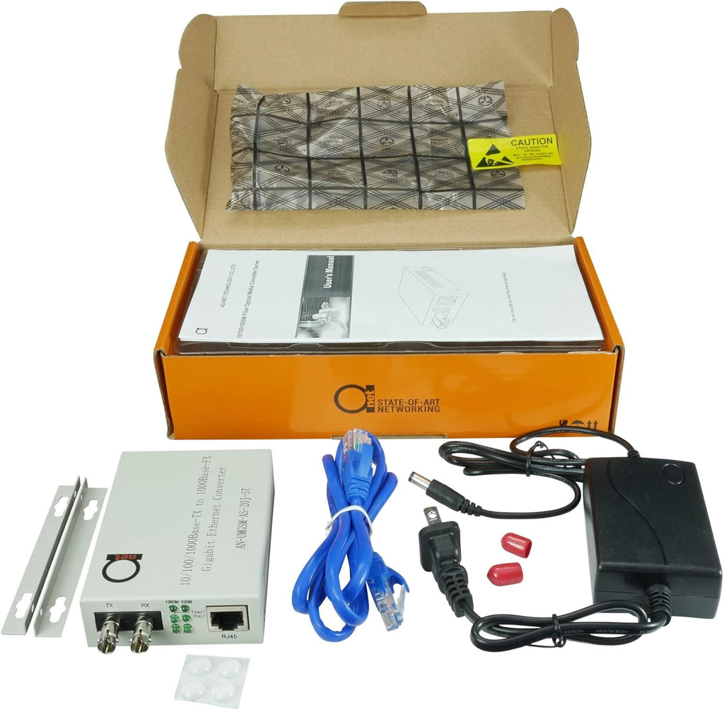 Gigabit Fiber Media Converter ST to UTP Cat5e Cat6 W539