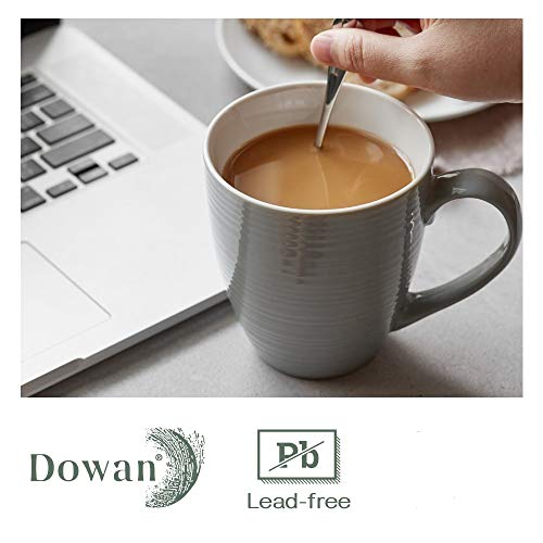 White Ceramic Coffee Mugs Set of 6, 17 Oz D6355