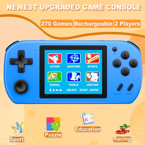 Handheld Retro Video Game System with 270 Games, Black P947880