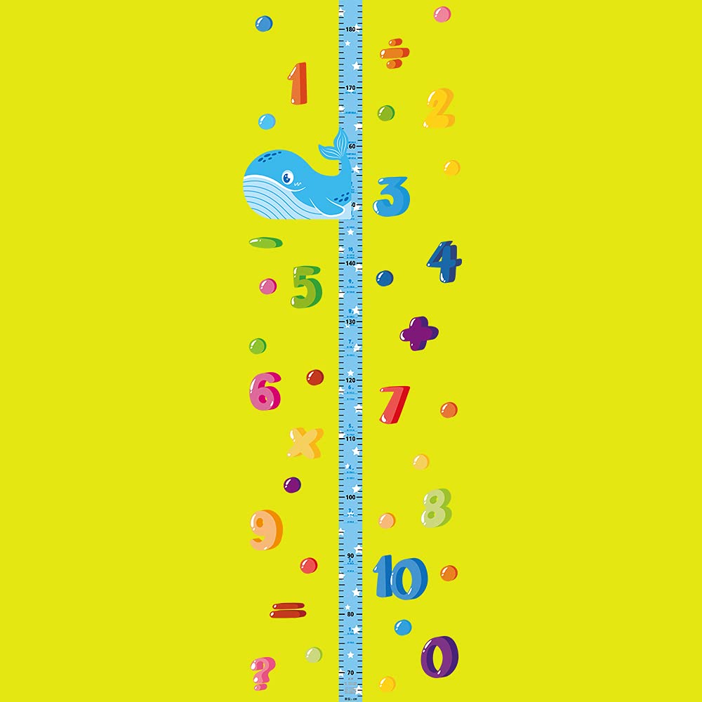 3D Dolphin Kids Measuring Chart with Average Height Line K338