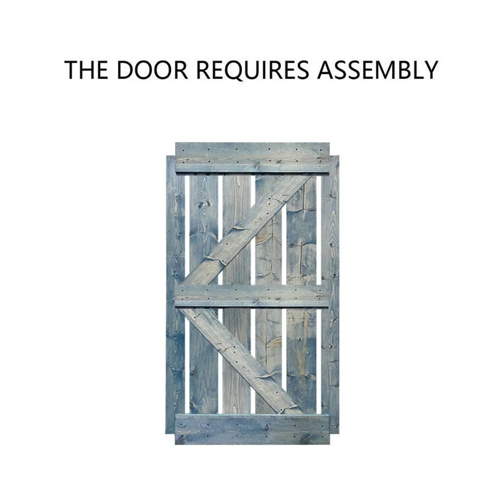 Stained Wood Sliding Barn Door with Hardware Kit T504
