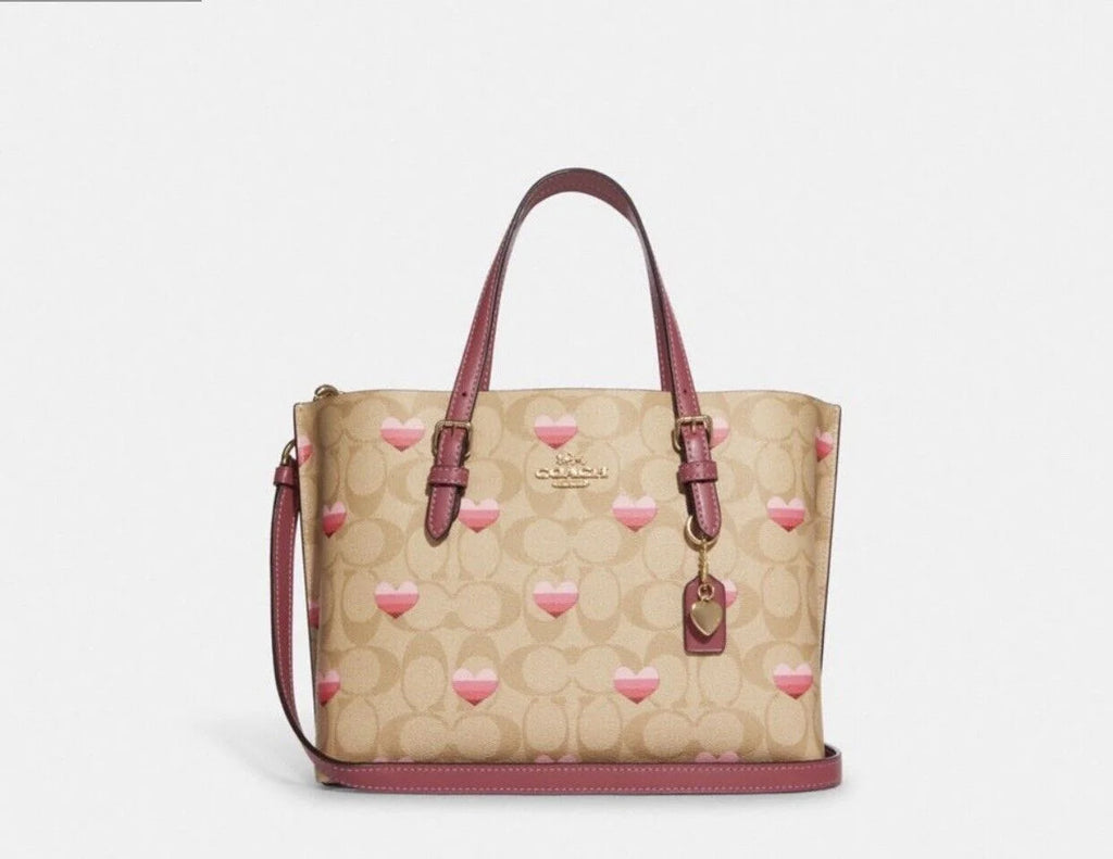 Heart Stripe Print Crossbody Tote V7527