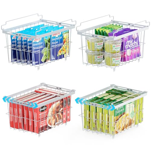 3 Pack Adjustable Black Freezer Organizer Bins W1670
