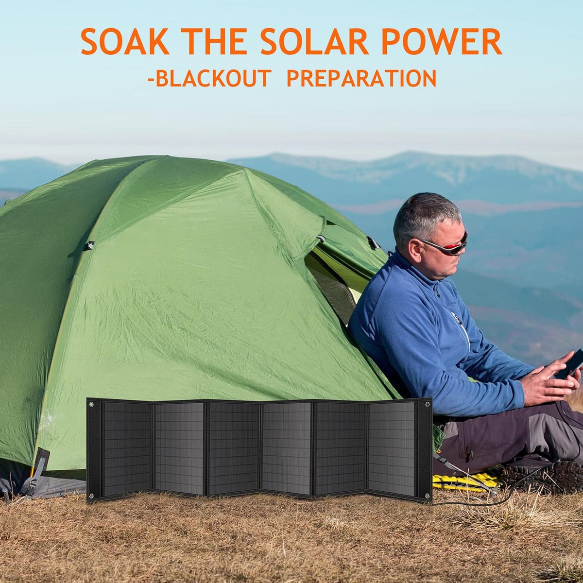 75W Foldable Solar Panel Kit with 18V DC and 2 USB Port L660