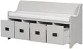 48" Entry Bench with Removable Cushion and 4 Drawers White J869578