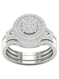 1/2Ct TDW Diamond 10k White Gold Cluster Halo Bridal Set A9466