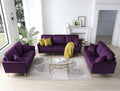 3-Piece Velvet Purple Sectional Sofa Set G1076