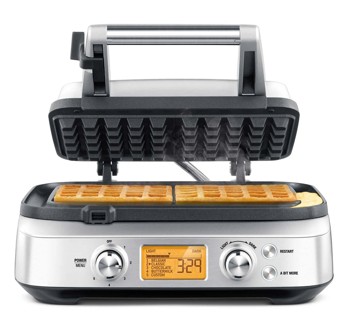 Brushed Stainless Steel 2 Slice Waffle Maker Y4528