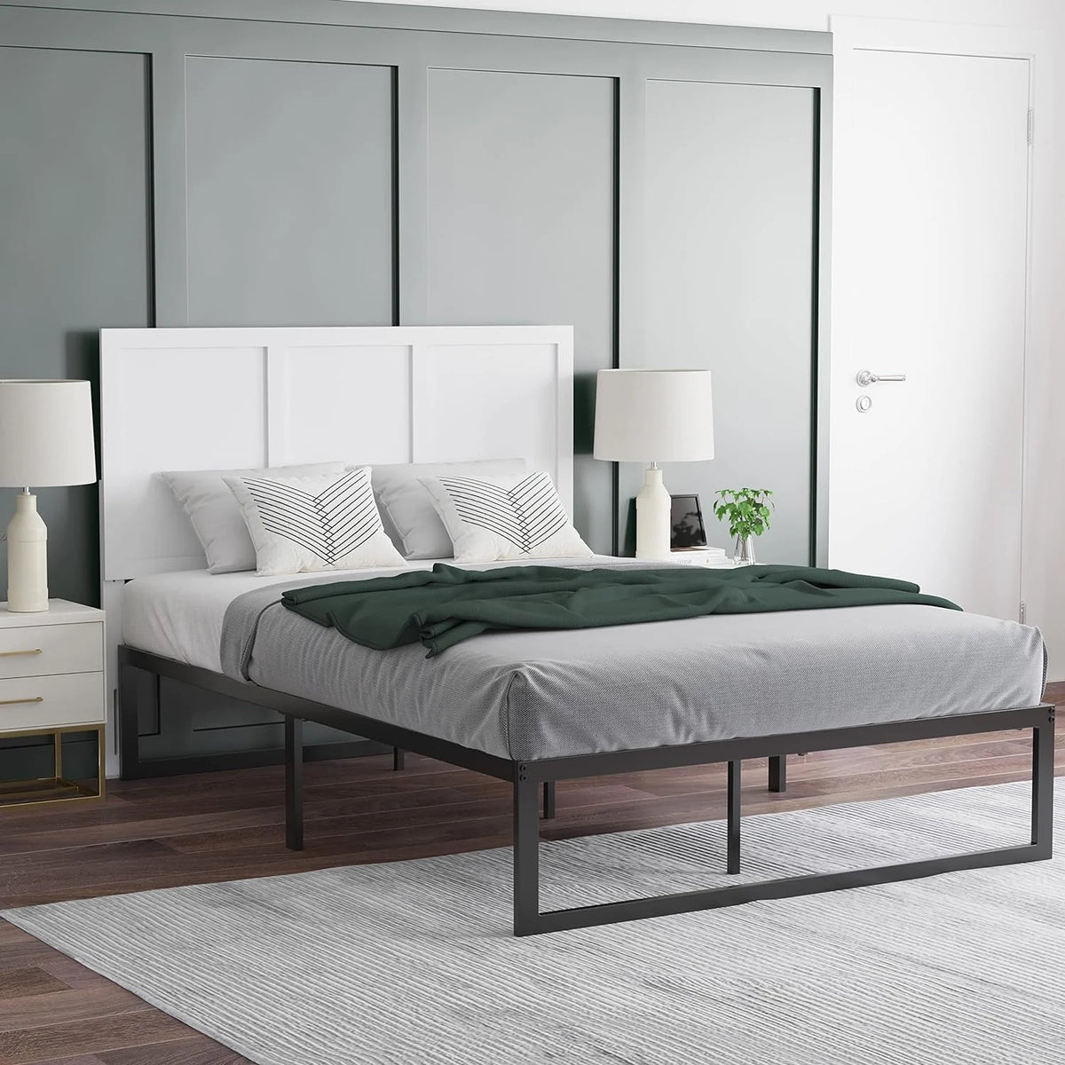 White Wooden Adjustable Headboard Z8025