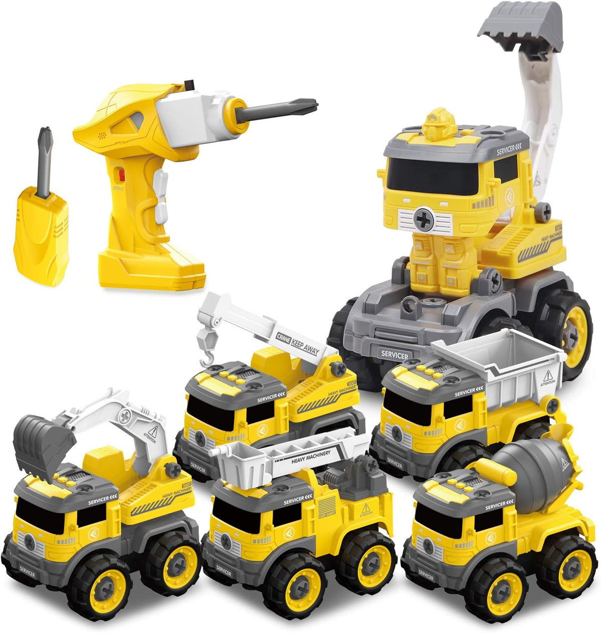 5 in one Construction Truck Take Apart Toy with Electric Drill N868110