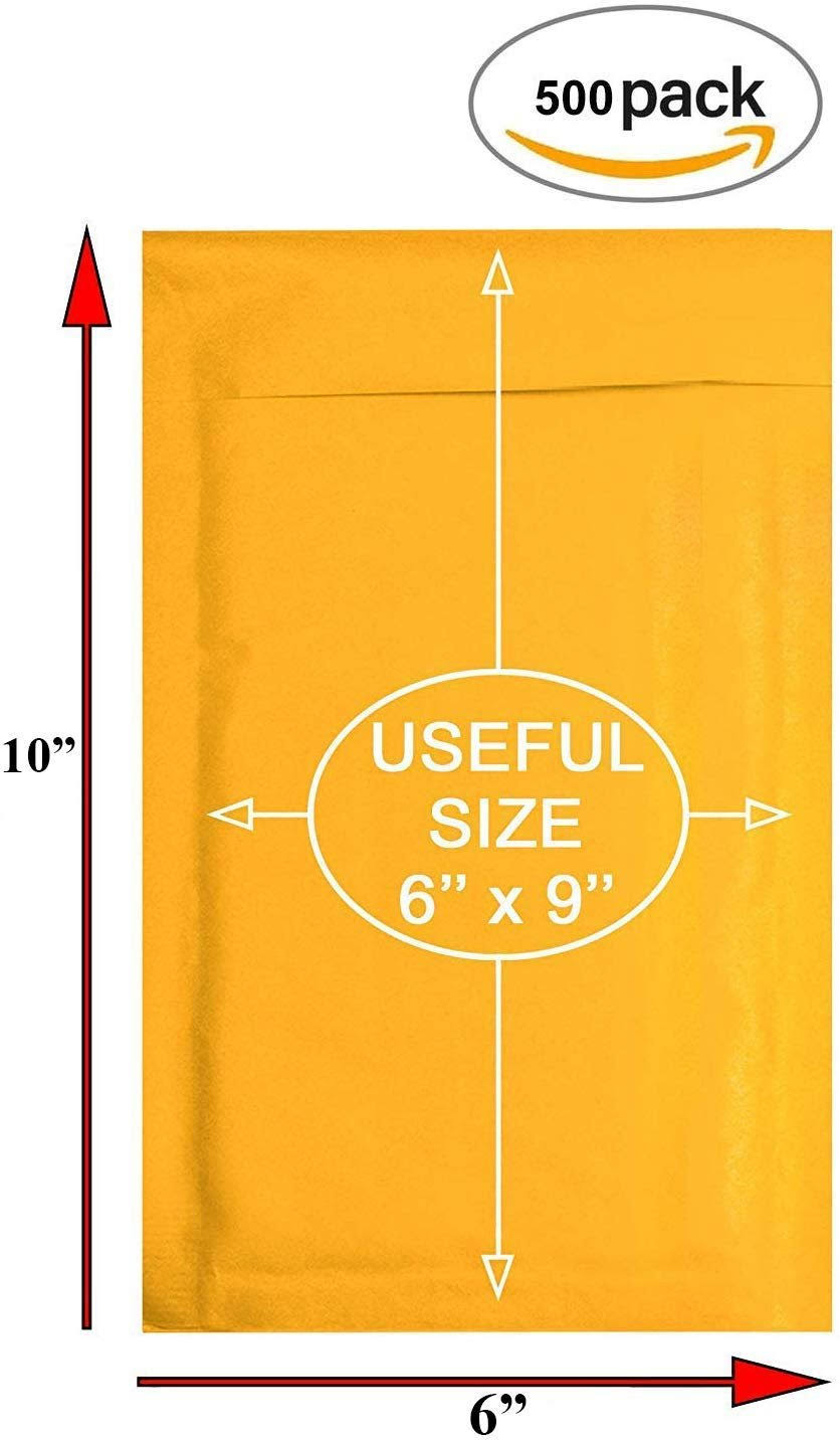 500 Pack Kraft Self Seal Bubble Mailers Padded Envelopes P2729