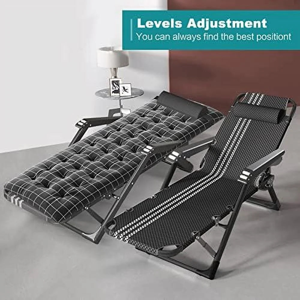 Folding Chair with Adjustable Backrest and Removable Cushion X77065