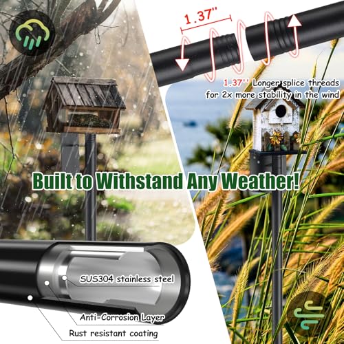 103" Extra Tall Bird Feeder Pole with Anti-Tip Stakes V9564