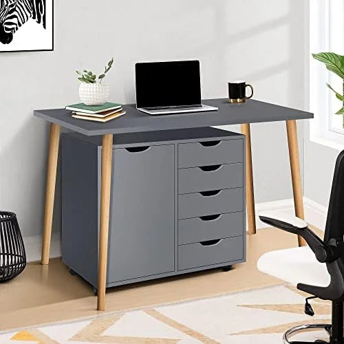 5 Drawer Wood Dresser Cabinet with Wheels X4407