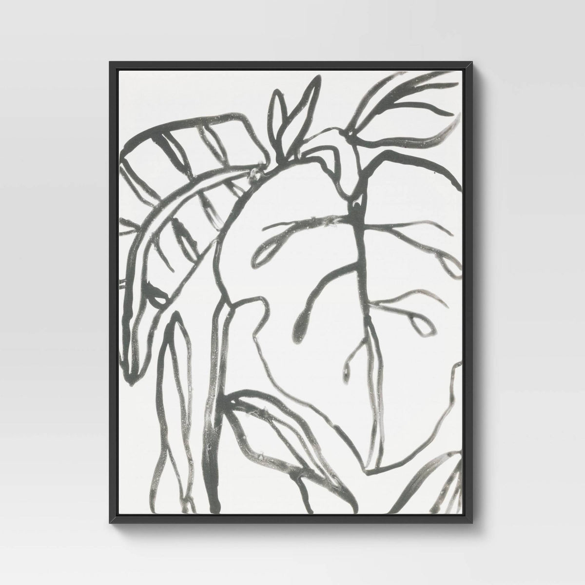 Botanical Sketch Framed Wall Canvas White/Black A973399