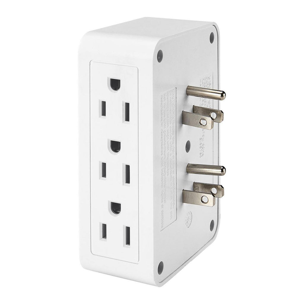 6 Outlet 3-Prong Side Entry Tap White H4978