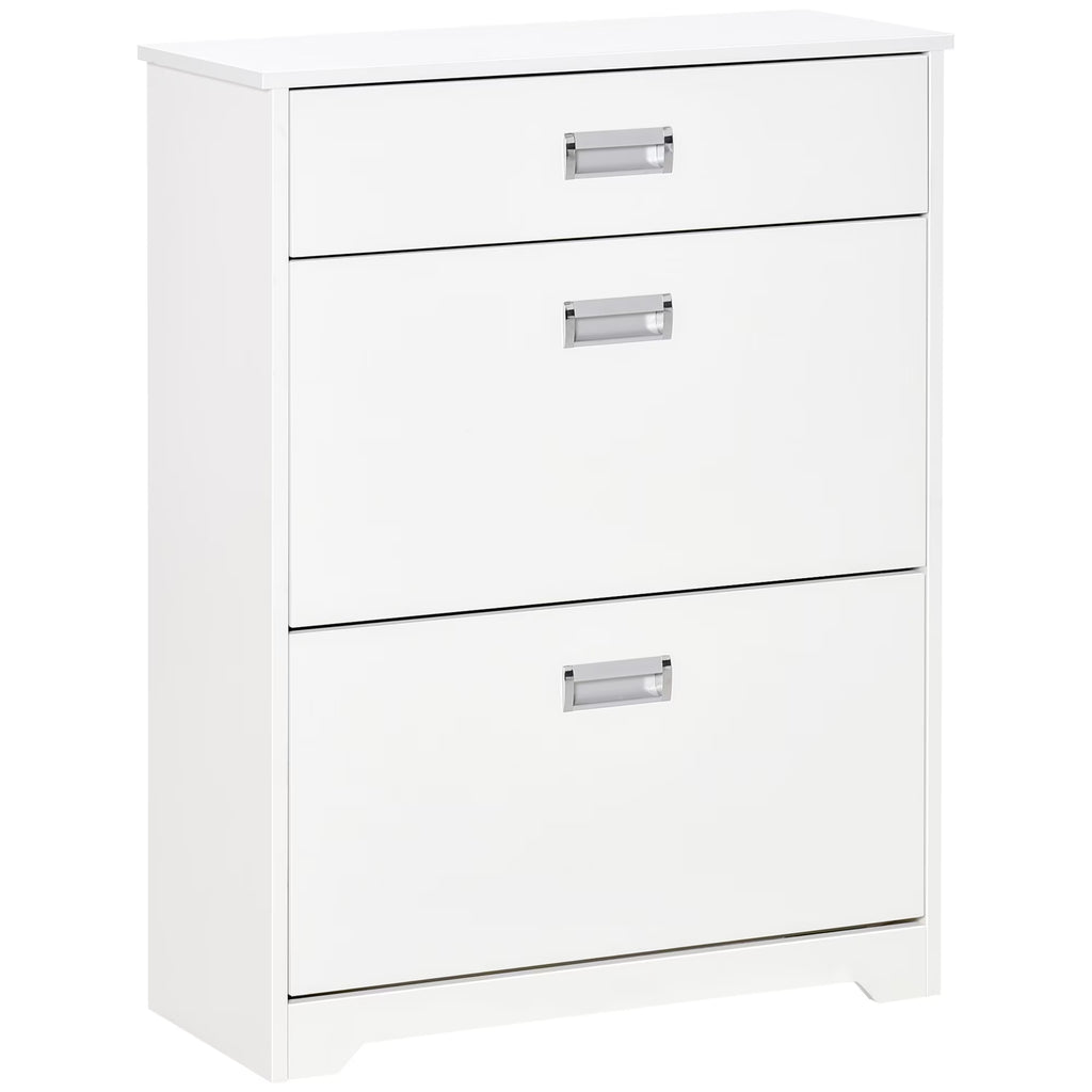 White 3-Drawer Shoe Cabinet with 2 Flip Doors T768798