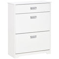 White 3-Drawer Shoe Cabinet with 2 Flip Doors T768798