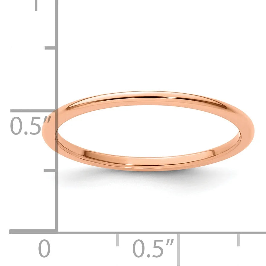 10K Rose Gold Stackable Band Ring Size 8 F424